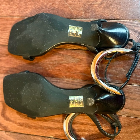 Jeffrey Campbell Black Silver Kitten Heel Sandals - Picture 6 of 8